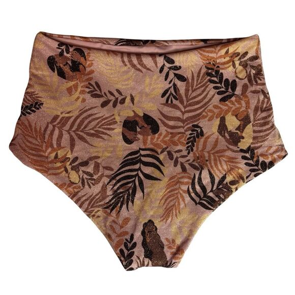 L*Space Neutral Brown 2 Piece Bikini Swimsuit Wilder Top & High Waist Bottom XS - Picture 6 of 13